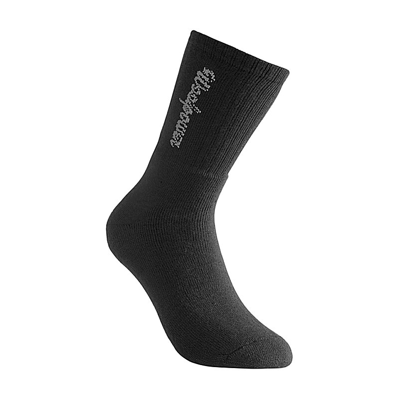 Woolpower Socken Logo 400, black, Größe 45/48