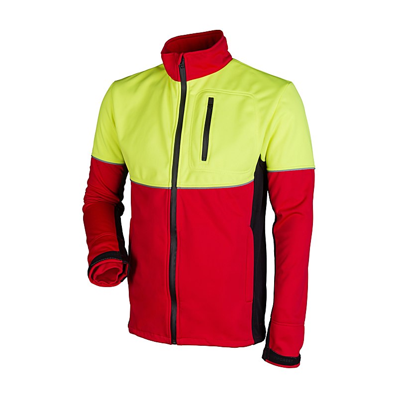 Profiforest Softshelljacke mit Membran, rot-gelb, Größe XXL