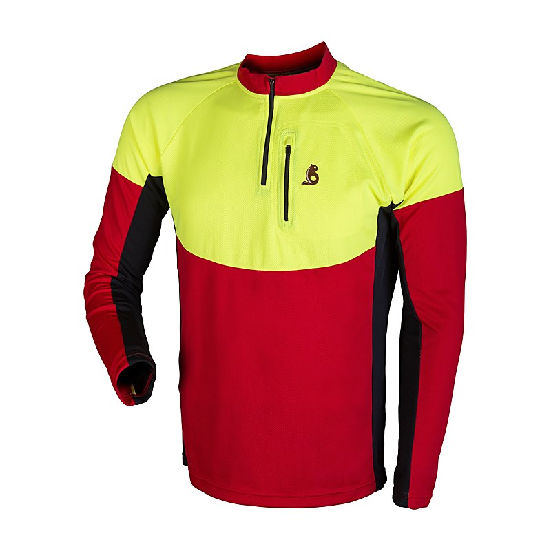 Profiforest Funktions-Langarm-Shirt Visible, rot-gelb, Größe 4XL