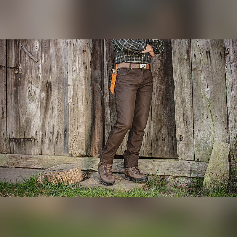 Herren-Lederjeans Buffalo, braun, Größe 40