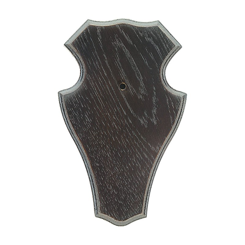 Gehörnbrettchen Rehbock Eiche dunkel, Maße 22 x 13 cm