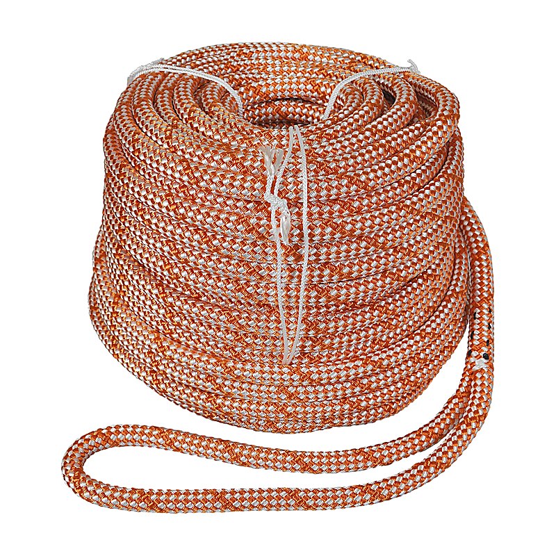Teufelberger Arbeitsseil Sirius Bull Rope mit Spleiß, orange-weiß, 44 kN, 14 mm, 70 m