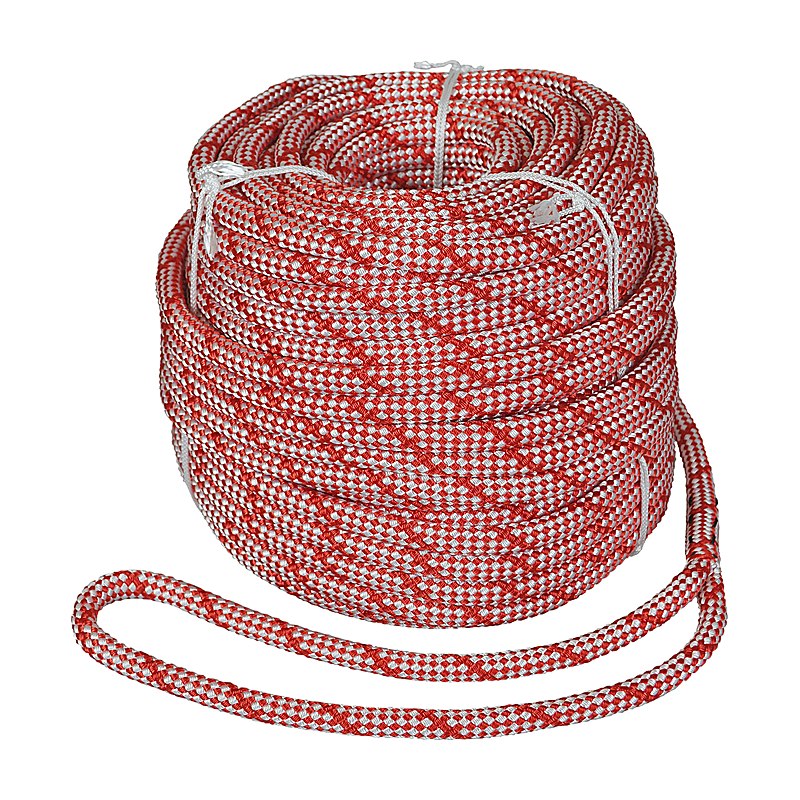 Teufelberger Arbeitsseil Sirius Bull Rope mit Spleiß, rot-weiß, 30 kN, 12 mm, 70 m