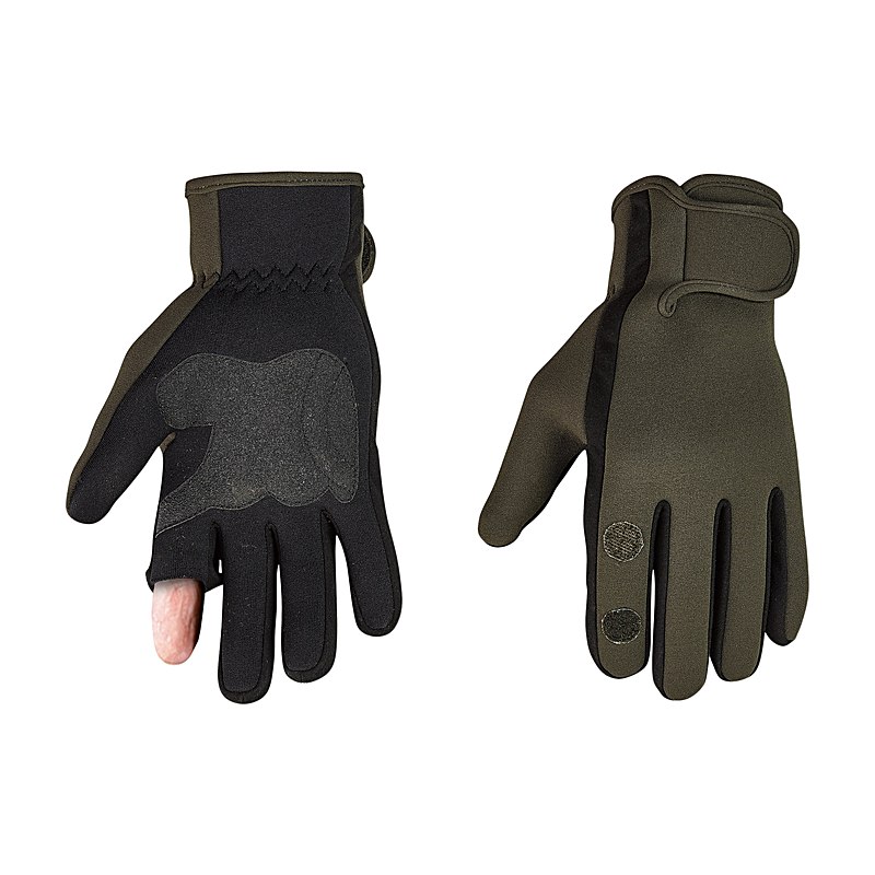 Percussion Jagdhandschuhe Neopren, grün, Größe XL