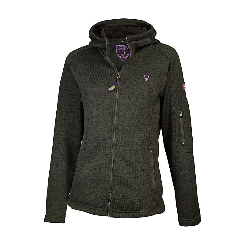 Hubertus Damen-Strickfleecejacke, dunkeloliv, Größe XXL