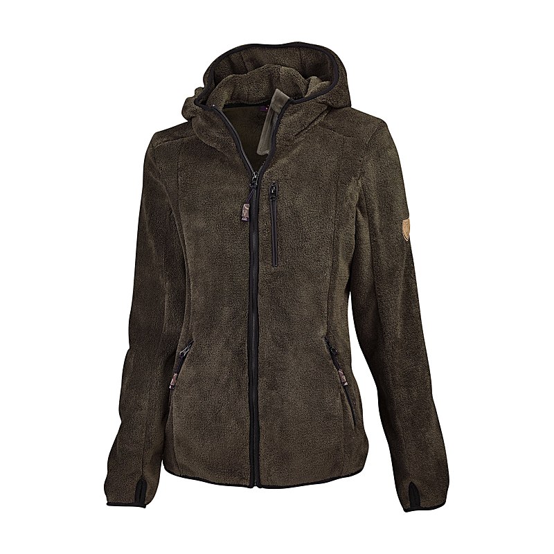 Hubertus Damen-Fleecejacke Coral, dunkeloliv, Größe 4XL