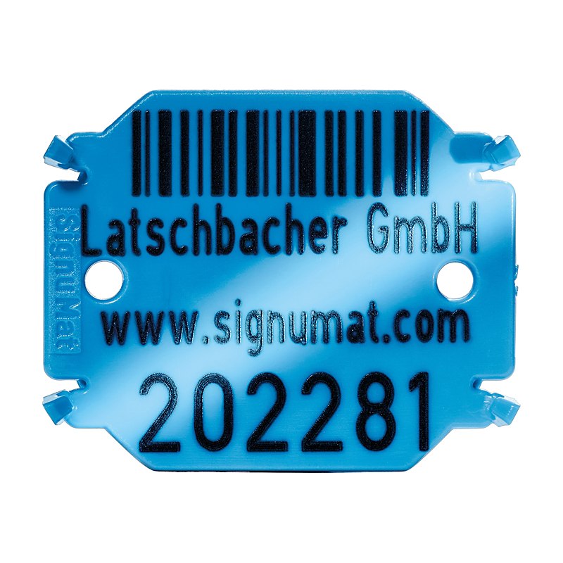 Signumat Kunststoffplättchen Typ 04 Colourline Industrie dreizeilig, leuchtblau