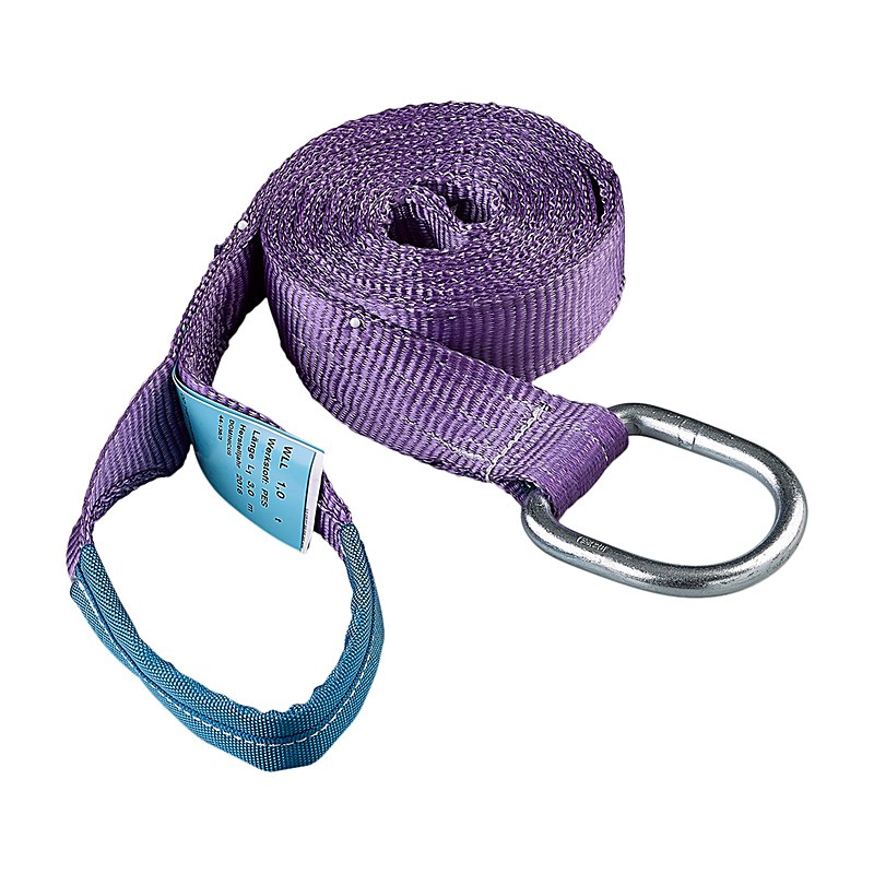 Verankerungs- und Hebegurt, 3 m, mit Schlaufe und Metallring, 3 cm, 1 t