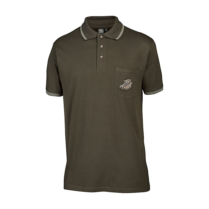 OS-Trachten Herren-Poloshirt, oliv, Größe M