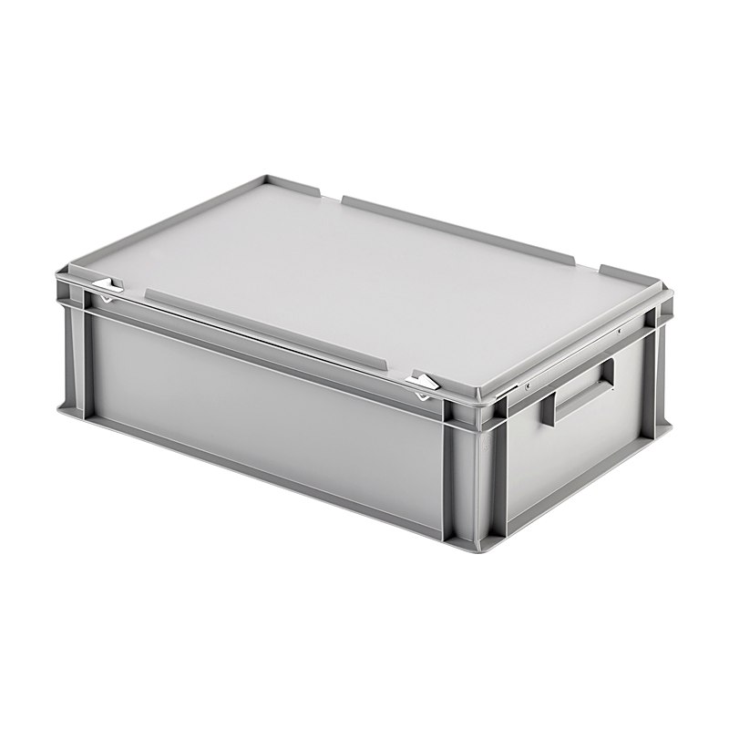 Kunststoffkiste mit Deckel, Volumen 35 l