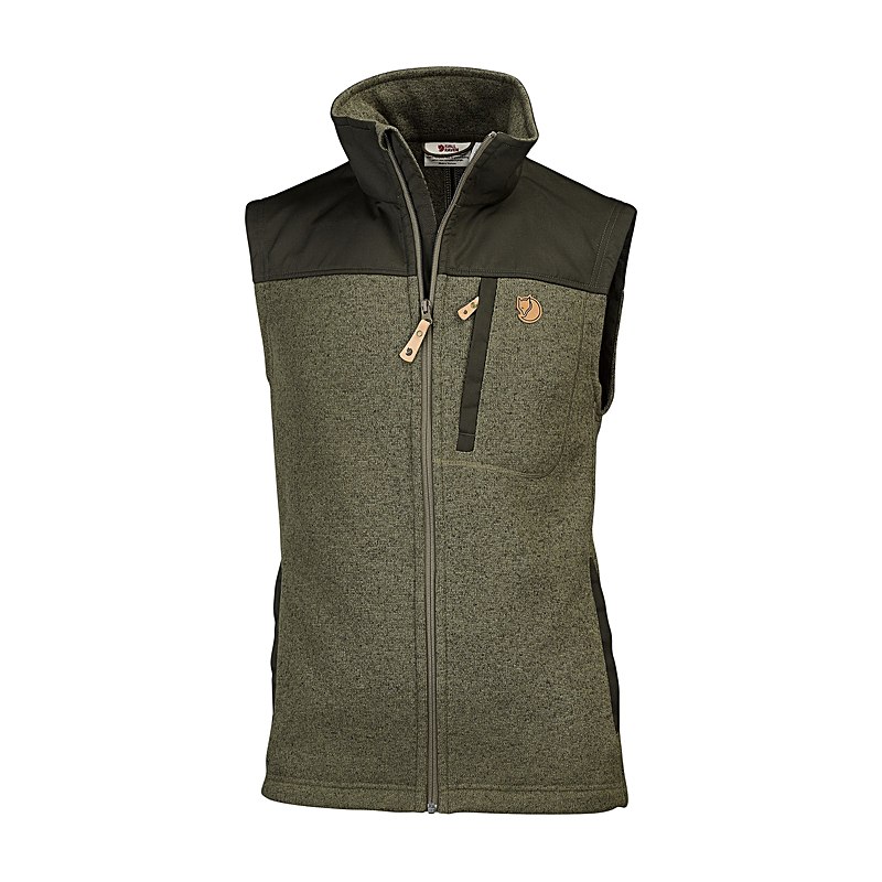 Fjällräven Herren-Fleeceweste Buck, laurel green-deep forest, Größe XXL