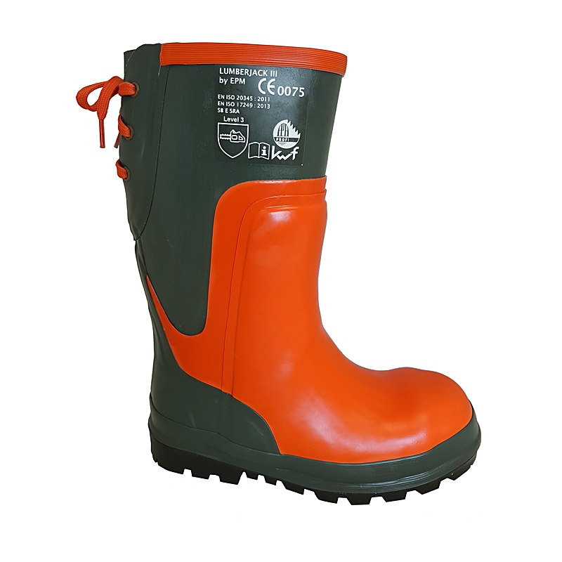 Ducatex Schnittschutz-Gummistiefel Lumberjack III, orange-green, Größe 48
