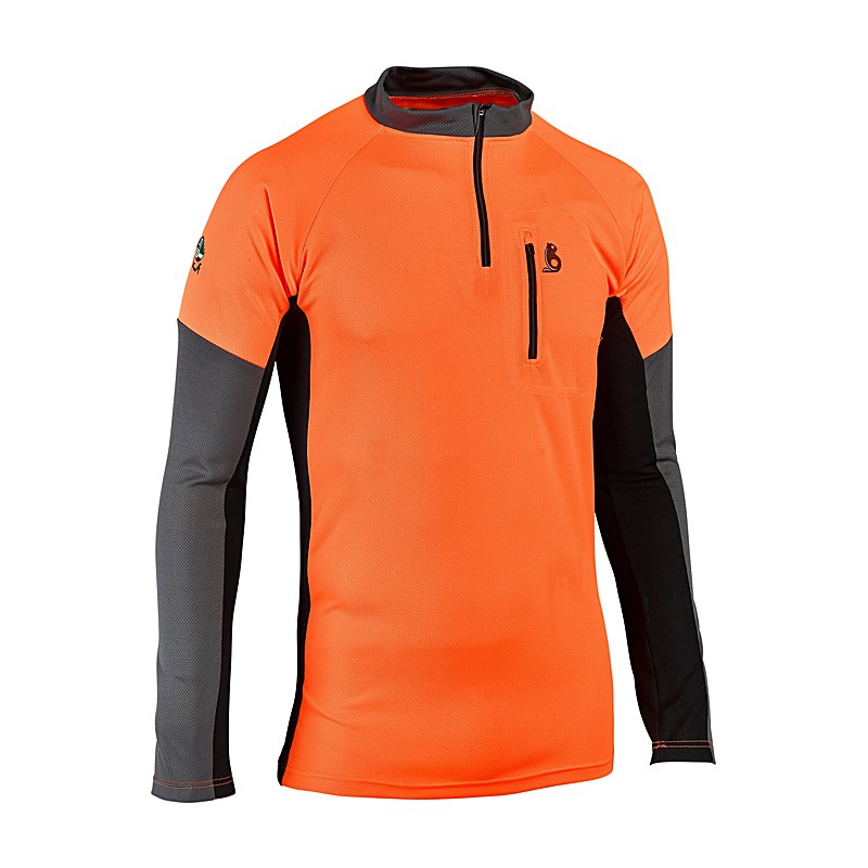 Profiforest Funktions-Langarm-Shirt Visible, orange-grau, Größe XS