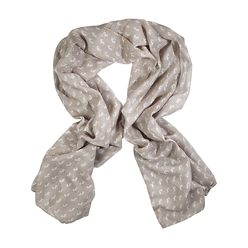 Skogen Tuch mit Hirschmotiv, beige, Größe one size