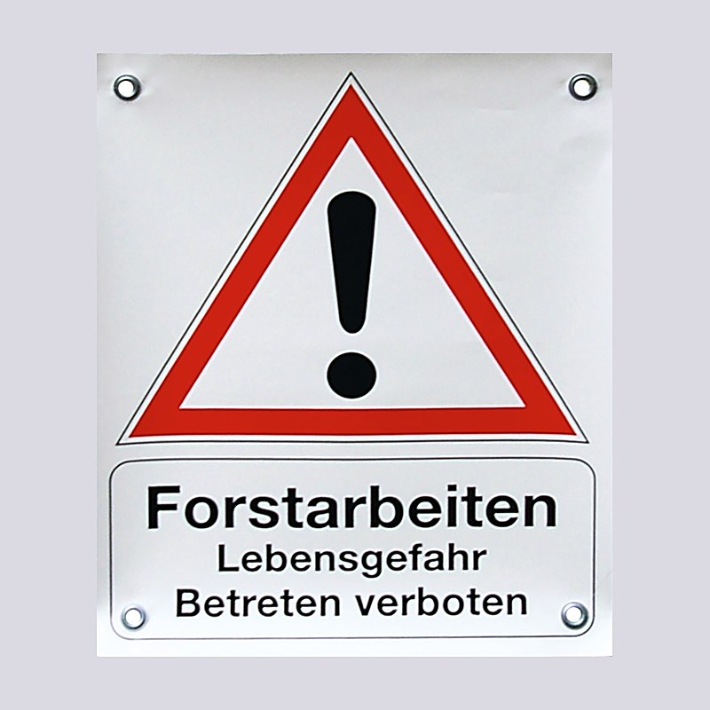 Absperrbanner Achtung Forstarbeiten