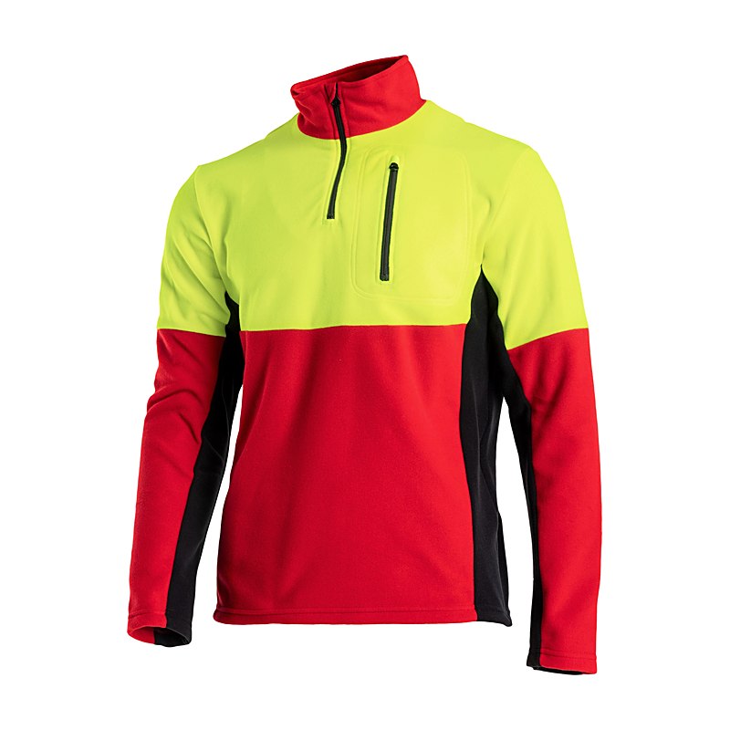 Profiforest Polar Visible Fleece-Shirt, rot-gelb, Größe XXL