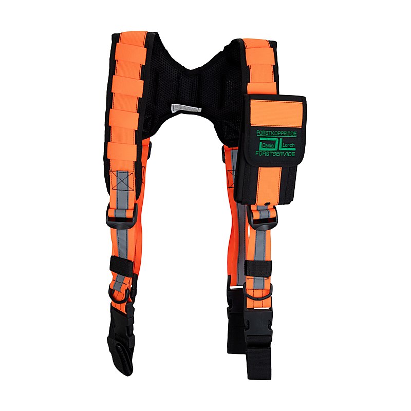Forstkoppel Schultertragesystem mit Smartphonetasche, neonorange