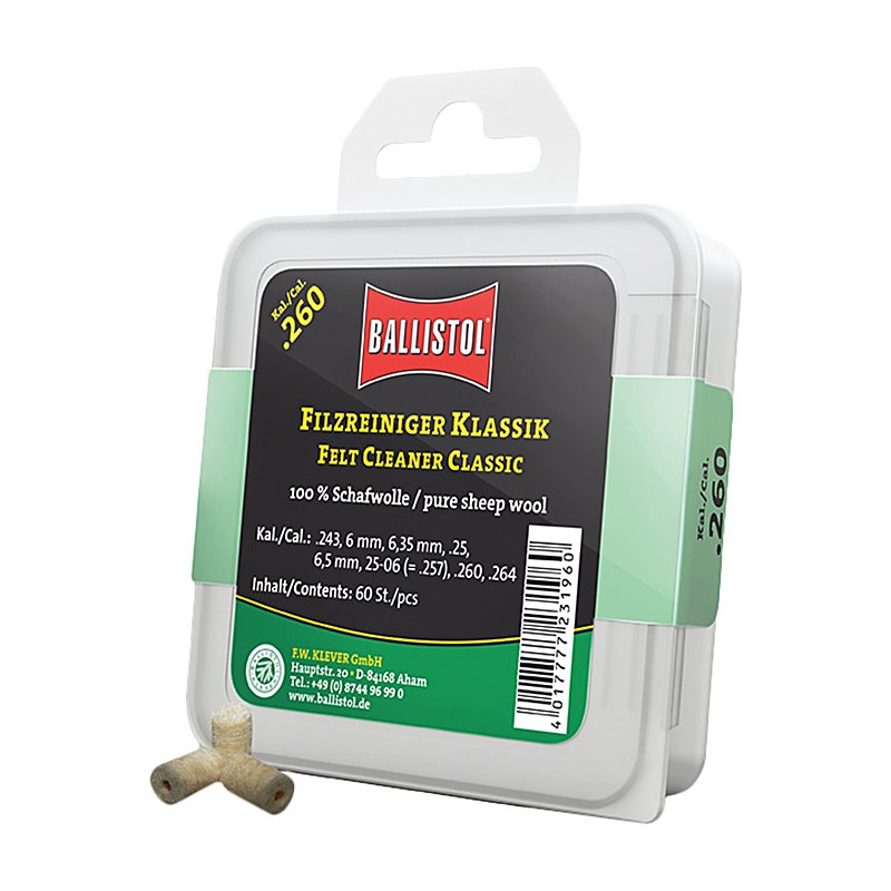 Ballistol Filzreiniger Klassik, Dose à 60 Stück, Kaliber .243