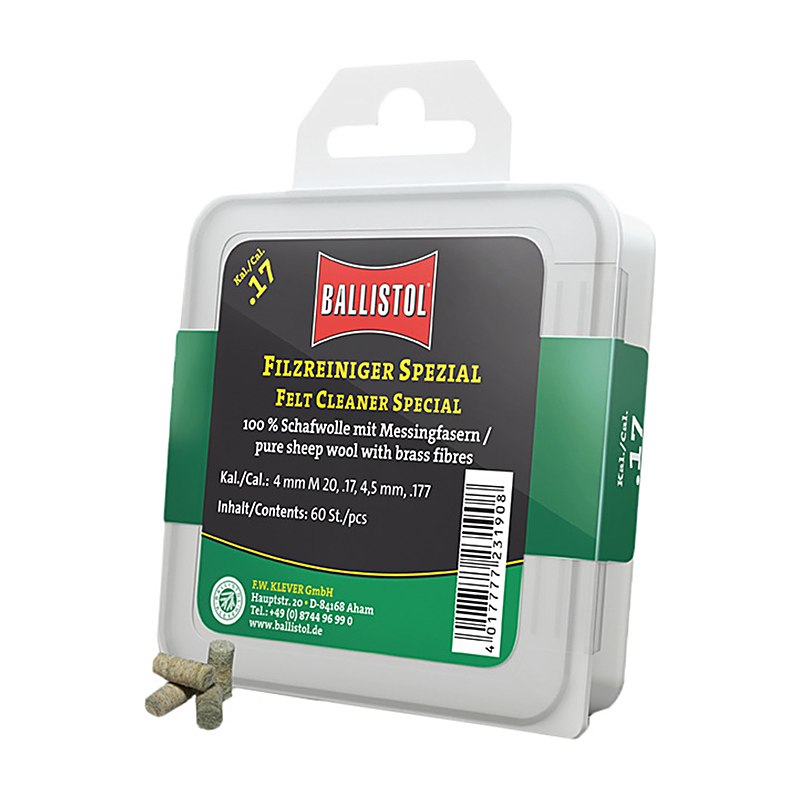 Ballistol Filzreiniger Spezial, Dose à 60 Stück, Kaliber 4 mm M 20