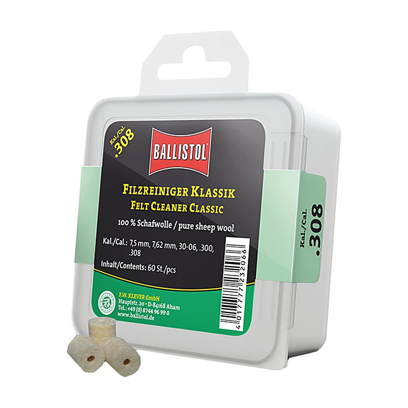 Ballistol Filzreiniger Klassik, Dose à 60 Stück, Kaliber 7,5 mm