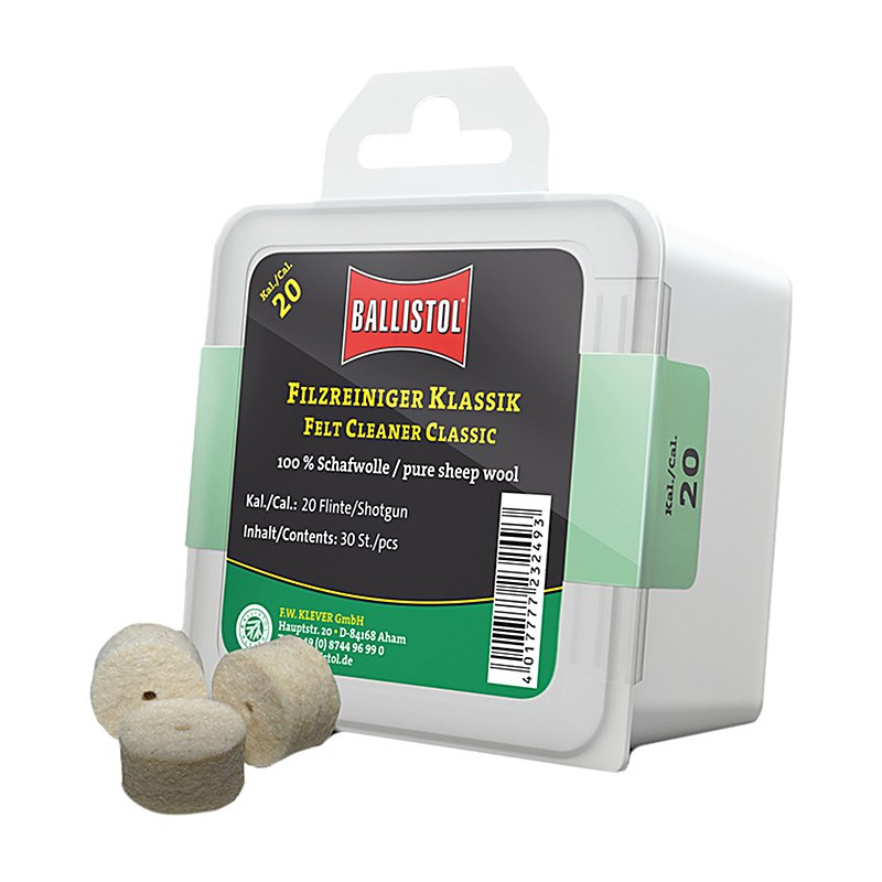 Ballistol Filzreiniger Klassik, Kaliber 20 GA, Dose à 30 Stück