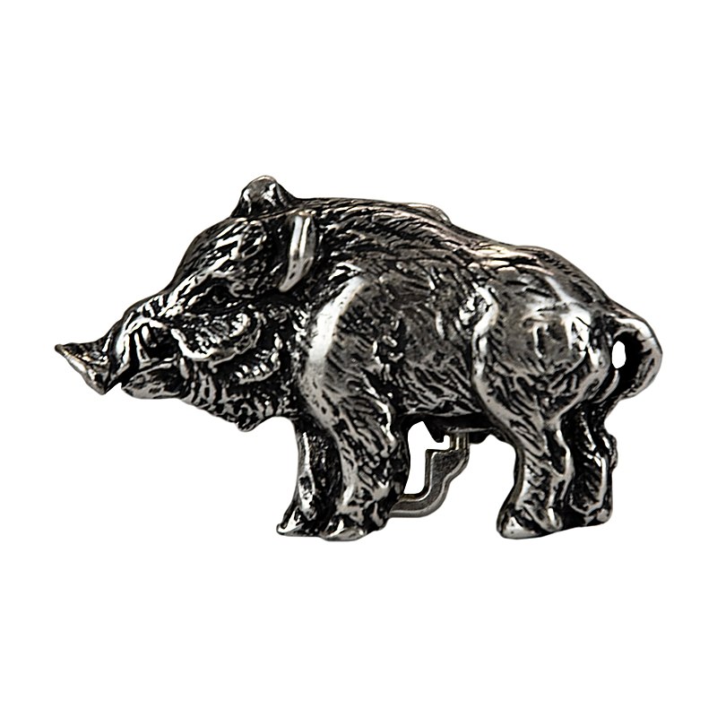 Gürtelschließe Keilerfigur, altsilber, Größe one size