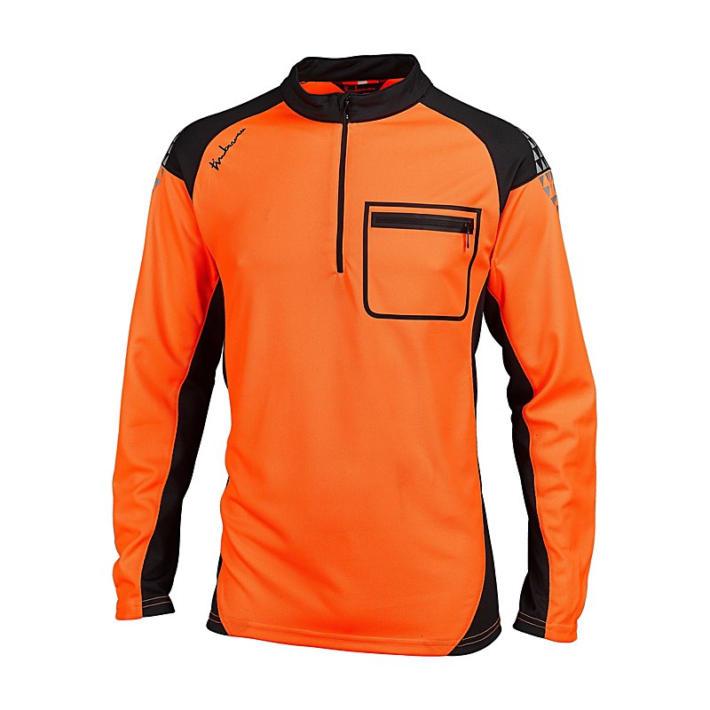 Timbermen Funktionsshirt Langarm, schwarz-orange, Größe L
