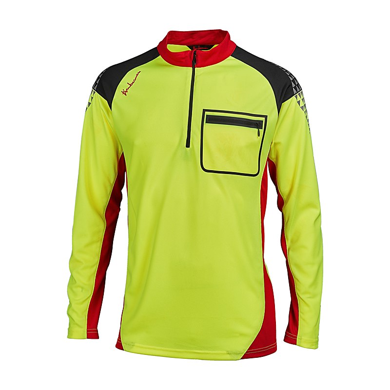 Timbermen Funktionsshirt Langarm, rot-gelb, Größe S