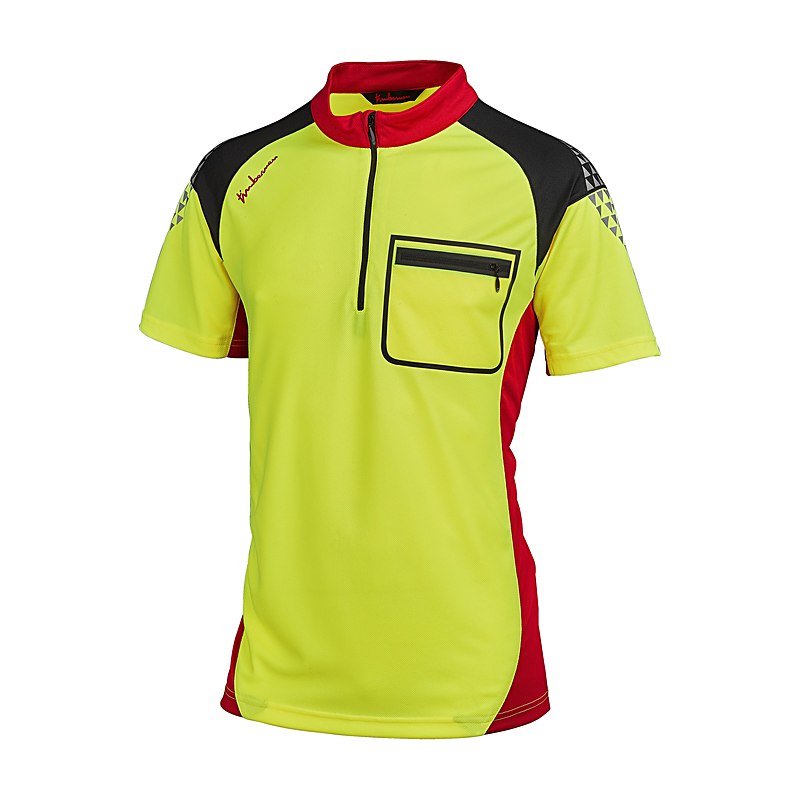 Timbermen Funktionsshirt Kurzarm, rot-gelb, Größe L