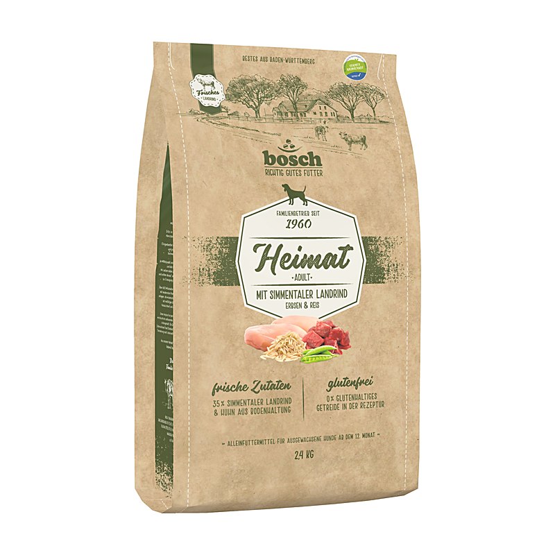 Bosch Heimat Hundefutter Adult mit Simmentaler Landrind, Größe 2,4 kg