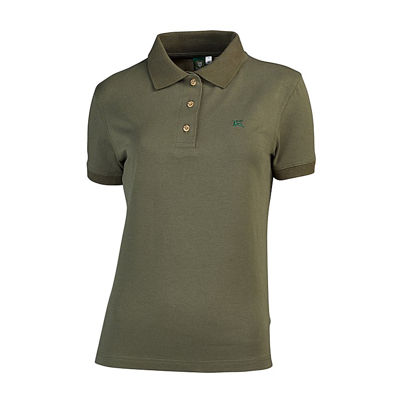 OS-Trachten Damen-Poloshirt, oliv, Größe XXL