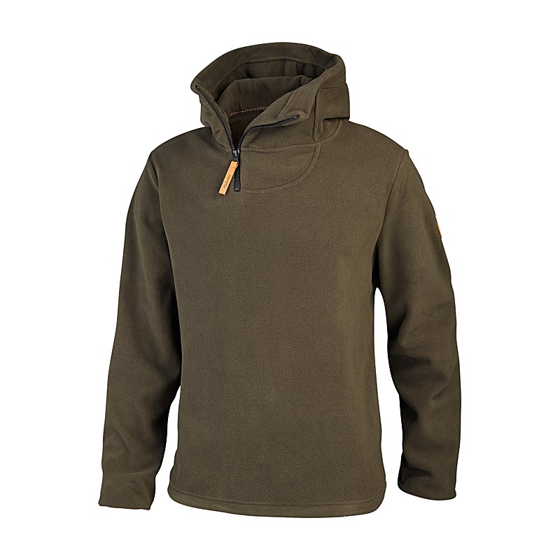 Hubertus Herren-Fleeceshirt Hoody, oliv-braun, Größe XXL
