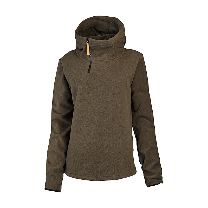 Hubertus Damen-Fleeceshirt Hoody, oliv-braun, Größe XXL