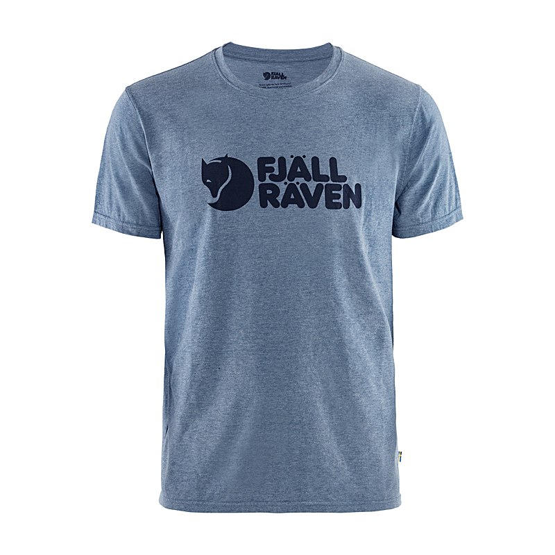 Fjällräven T-Shirt Fjällräven Logo, uncle blue-melange, Größe L