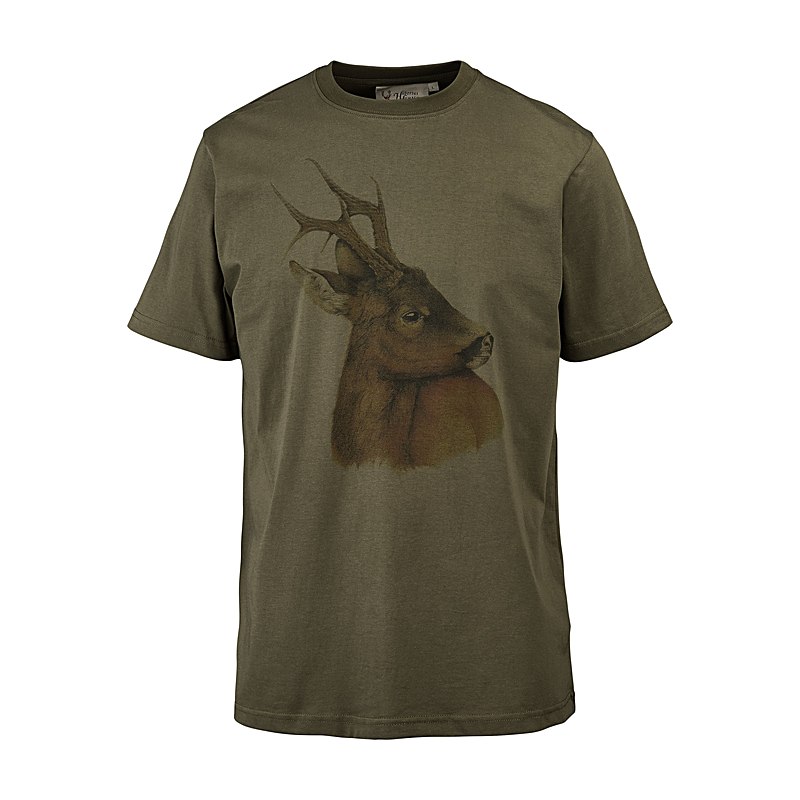 Hubertus Herren-T-Shirt Rehbock, schilf, Größe XXL