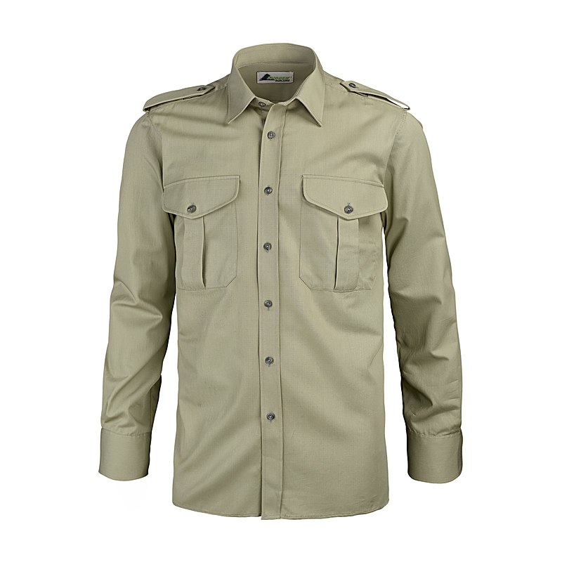 Skogen Herren-Forstdiensthemd Slim Fit, Langarm, schilf, Größe 47