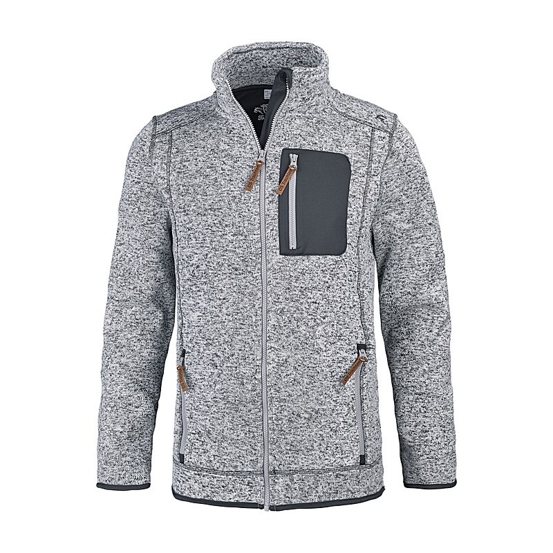OS-Trachten Strickfleecejacke, mittelgrau, Größe L