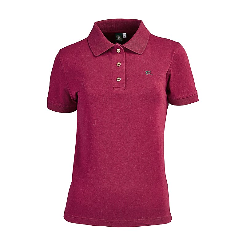 OS-Trachten Damen-Poloshirt, weinrot, Größe XXL