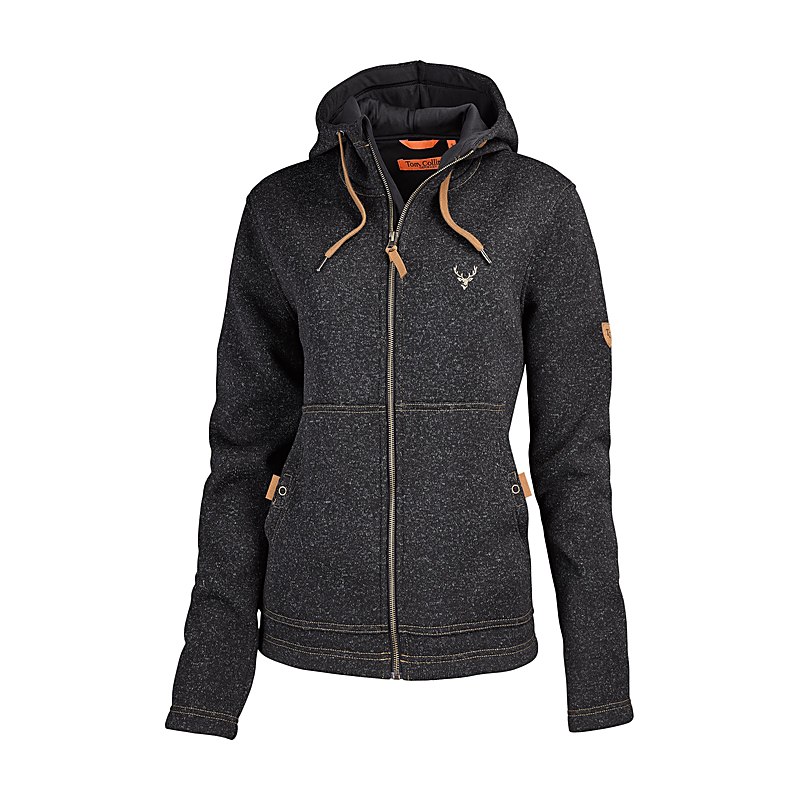 Tom Collins Damen-Strickfleecejacke, anthrazit, Größe 36