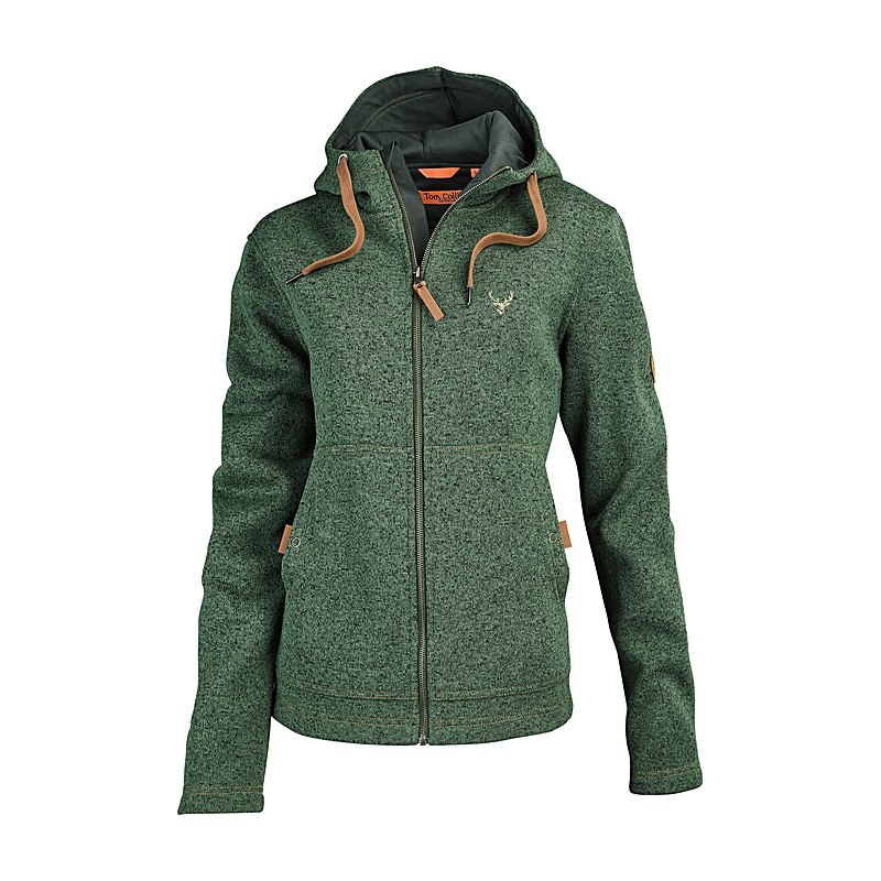 Tom Collins Damen-Strickfleecejacke, trachtengrün, Größe 44