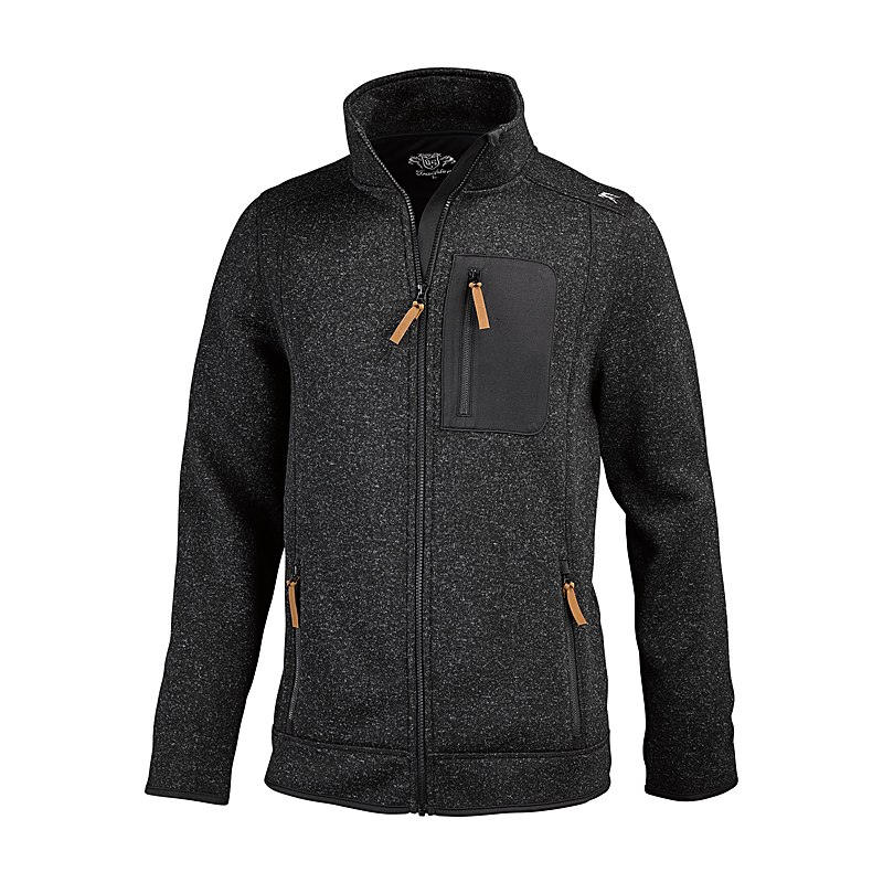 OS-Trachten Strickfleecejacke, anthrazit, Größe XXL