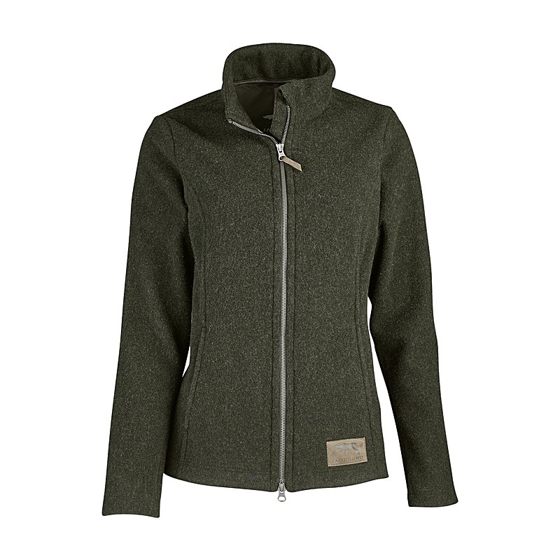 Jagdhund Damen-Woll-Fleecejacke Autal, grün, Größe 48