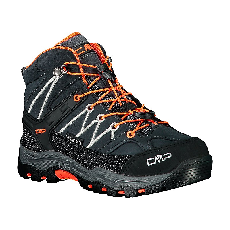 CMP Kinder-Wanderschuhe Kids Rigel Mid WP, antracite-flash orange, Größe 39