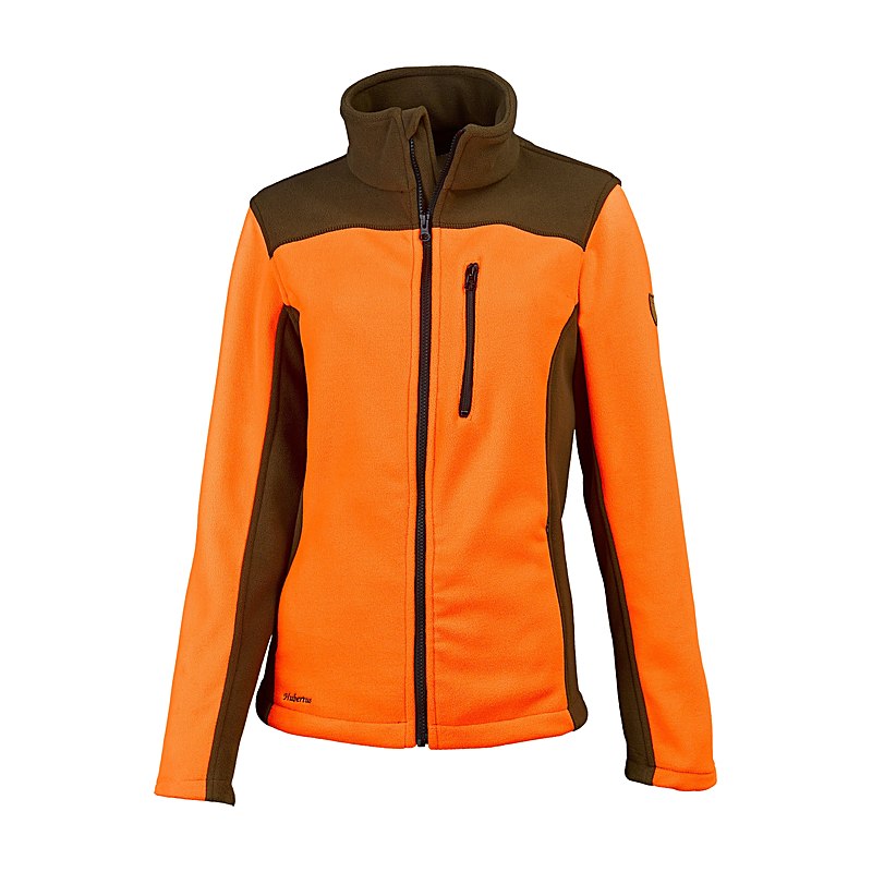 Hubertus Damen-Fleecejacke zweifarbig, orange-oliv, Größe 4XL