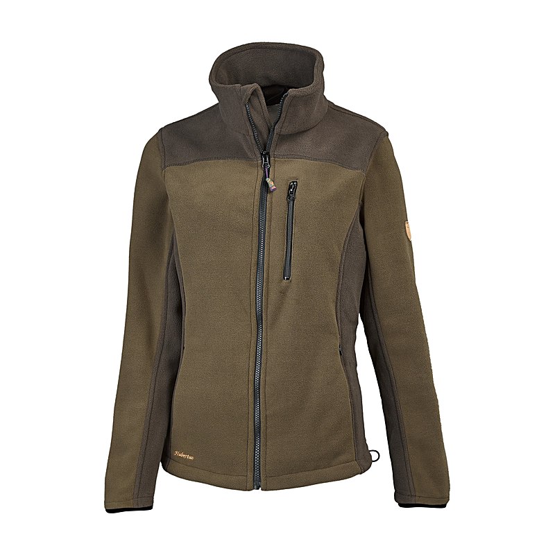 Hubertus Damen-Fleecejacke zweifarbig, oliv-braun, Größe 3XL
