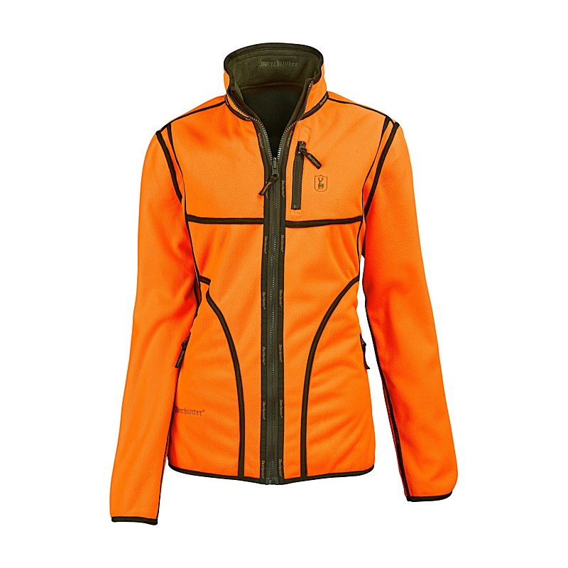 Deerhunter Damen-Wende-Fleecejacke Lady Pam, orange/green, Größe 48