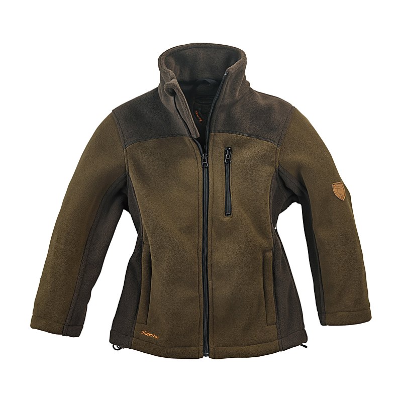 Hubertus Kinder-Fleecejacke zweifarbig, oliv-braun, Größe 176