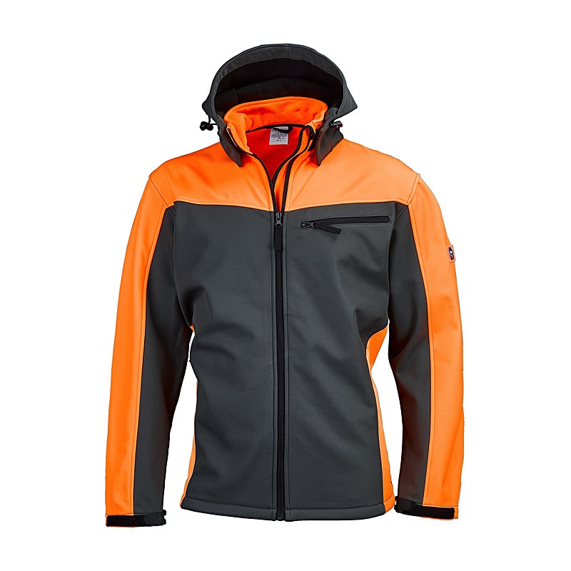 Softshelljacke, anthrazit-orange, Größe 3XL