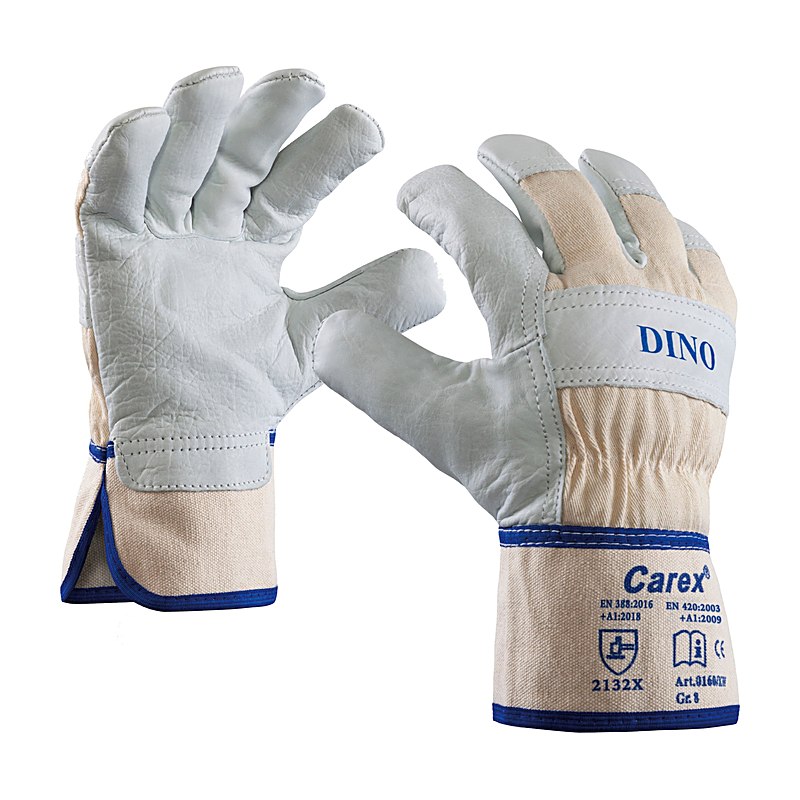 Handschuhe Dino, weiß, Größe 9