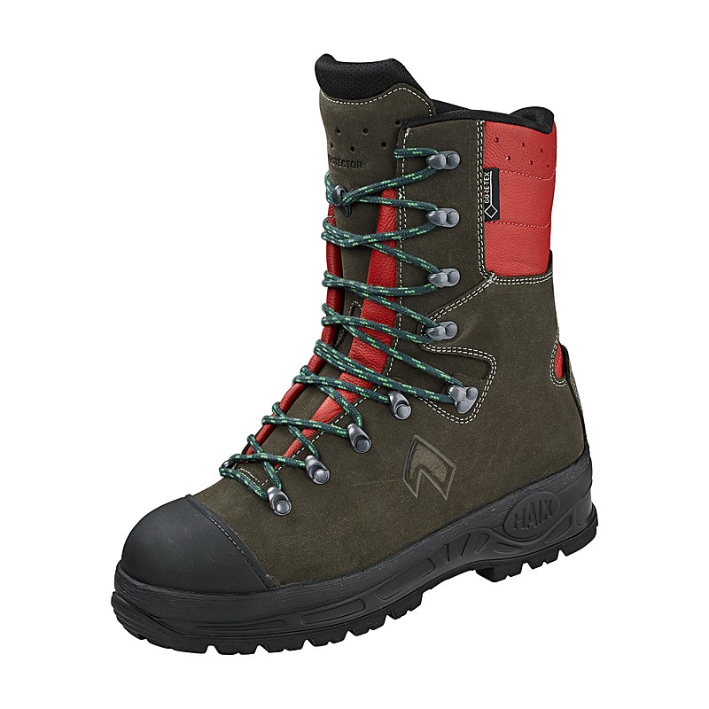 Haix Schnittschutzstiefel Protector Wood, oliv-rot, Größe 48